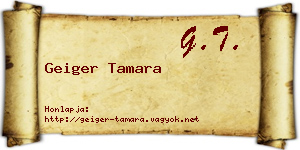 Geiger Tamara névjegykártya